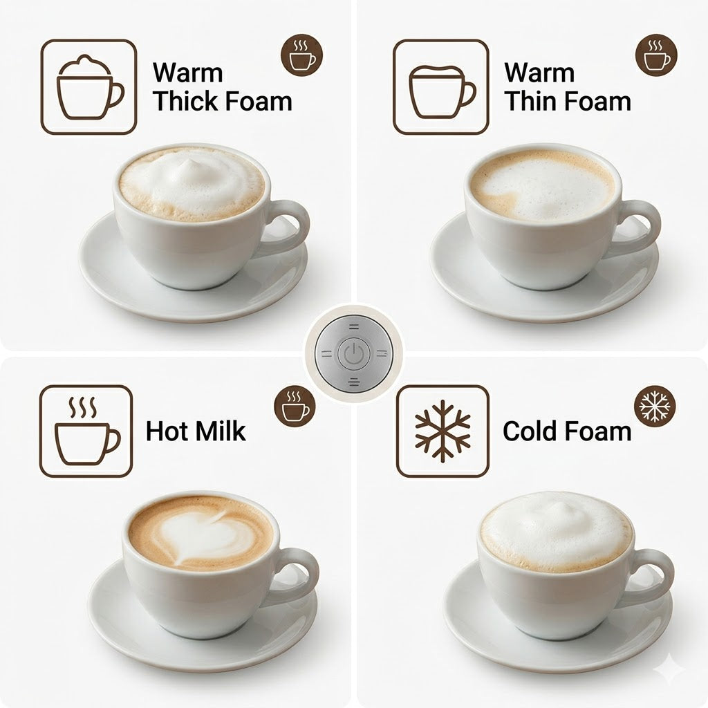 Home Barista Electric Milk Frother, Hot/Cold Foam & Steamer with Whistling Lid, 304 Stainless Steel, One-Touch Control for Lattes, Cappuccinos, Hot Chocolate