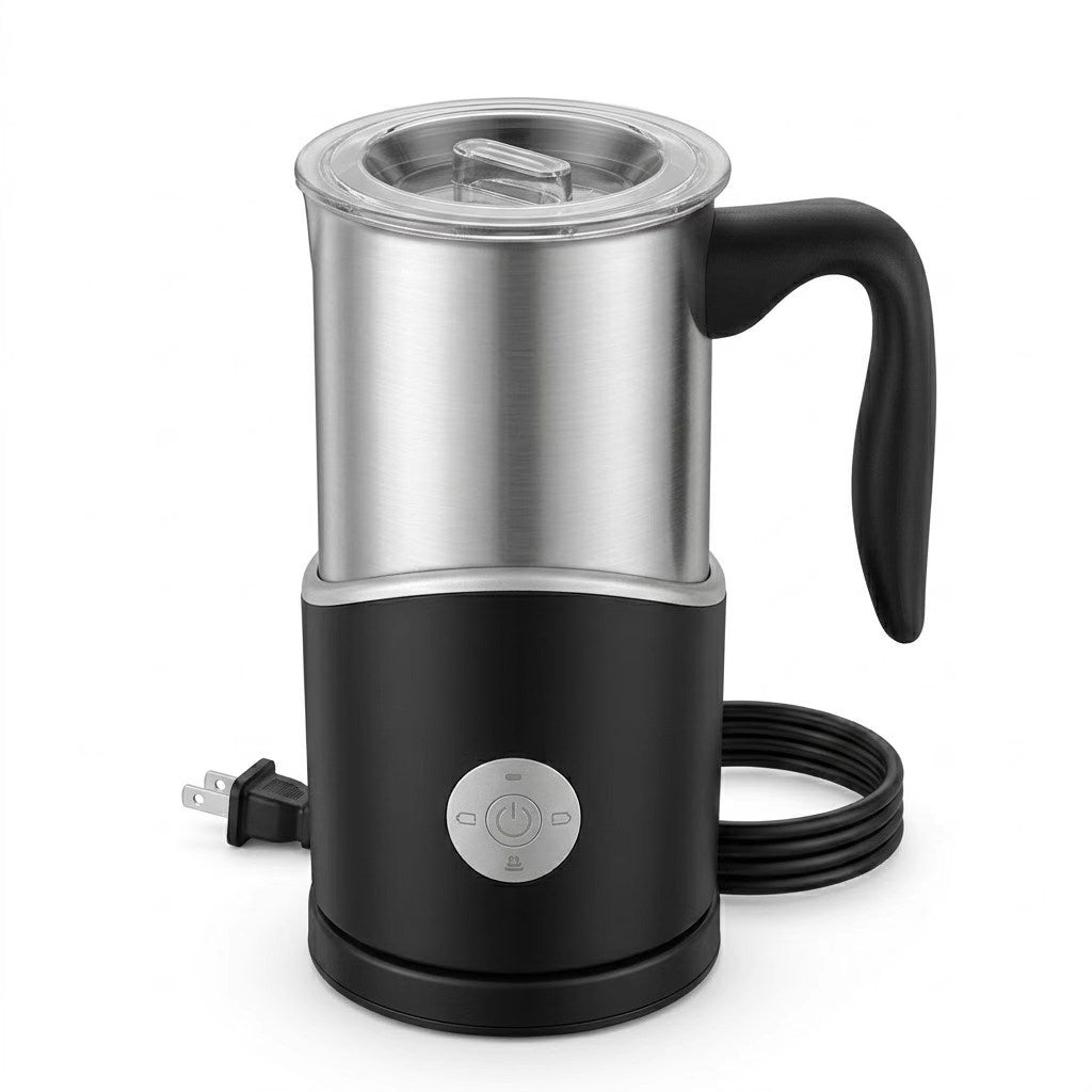 Home Barista Electric Milk Frother, Hot/Cold Foam & Steamer with Whistling Lid, 304 Stainless Steel, One-Touch Control for Lattes, Cappuccinos, Hot Chocolate